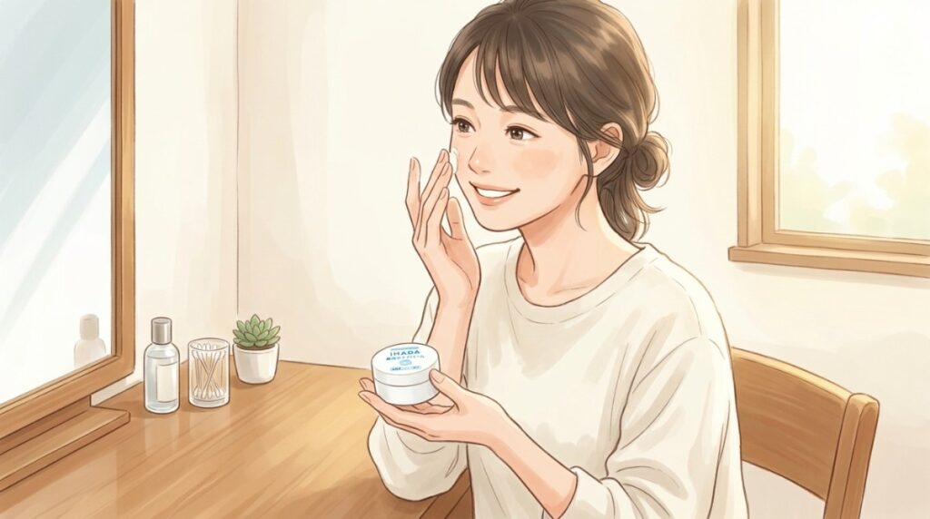 イハダ薬用バームは乳液代わりに使える？化粧水後の順番を解説！