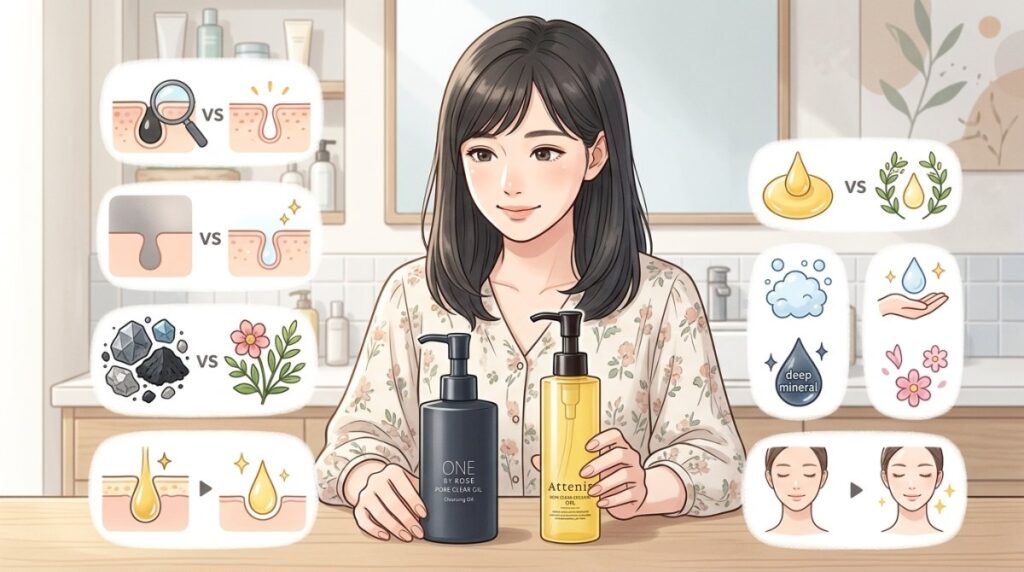 ワンバイコーセーのクレンジングとアテニアを比較した7つの違い