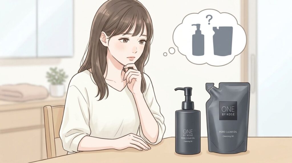 ワンバイコーセーのクレンジング本体とつめかえ用は何回分使えるかの違い