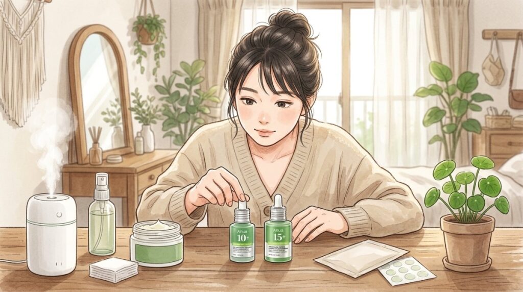 アヌアのアゼライン酸10%と15%の違いは乾燥肌向けか脂性肌向けか