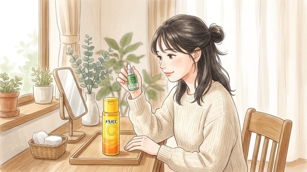 アヌアのアゼライン酸とメラノCCは併用できる？3つの注意点と順番を解説！