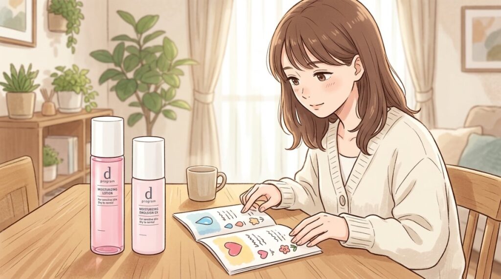 dプログラムの化粧水と乳液はどっちが合うか分かる3つの選び方
