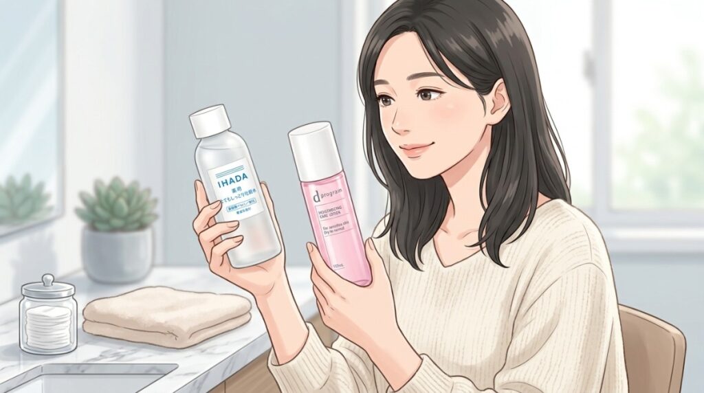 イハダとdプログラムの化粧水はどっちがいい？5つの違いと肌悩み別の選び方を比較！