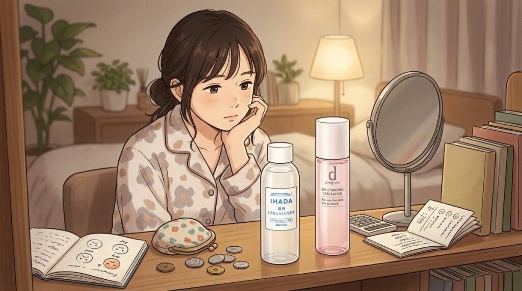 イハダとdプログラムの化粧水は予算と肌悩みで選ぶのがおすすめ!
